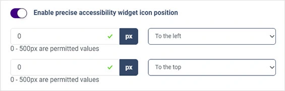 precise widget position