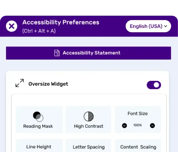 all in one accessibility preferences menu