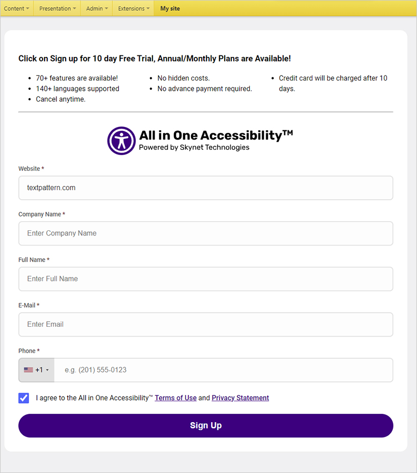 accessible textpattern accessible website design