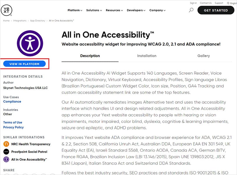 yext wcag web accessibility