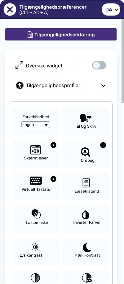 danish website accessibility widget