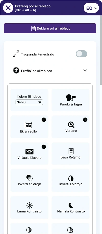 esperanto accessibility toolbar