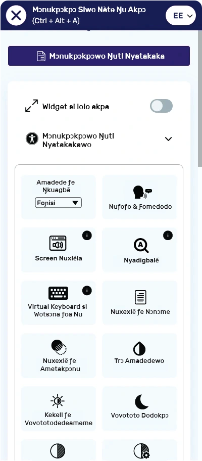 ewe accessibility toolbar