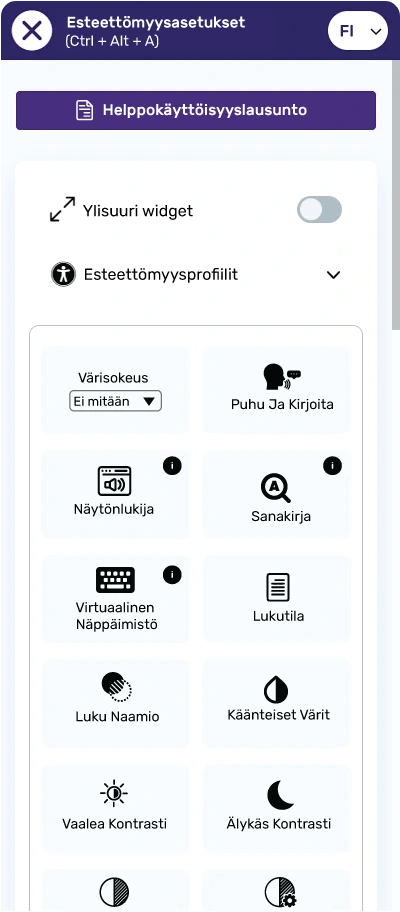 finnish website accessibility widget