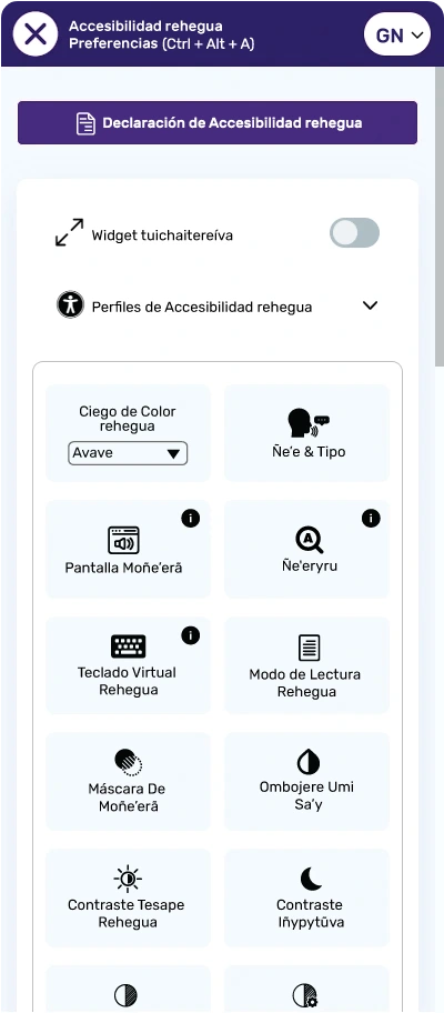 guarani accessibility toolbar