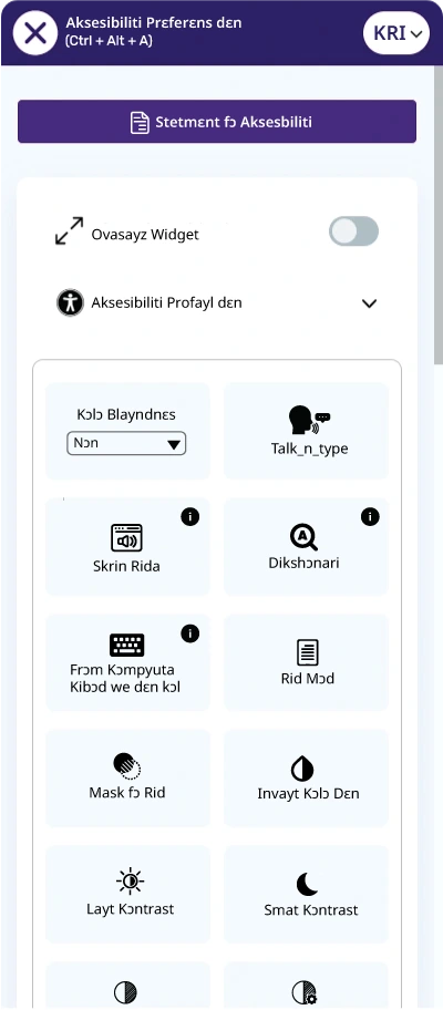 krio accessibility toolbar