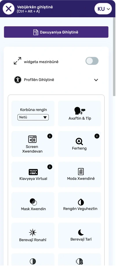 kurdish accessibility toolbar