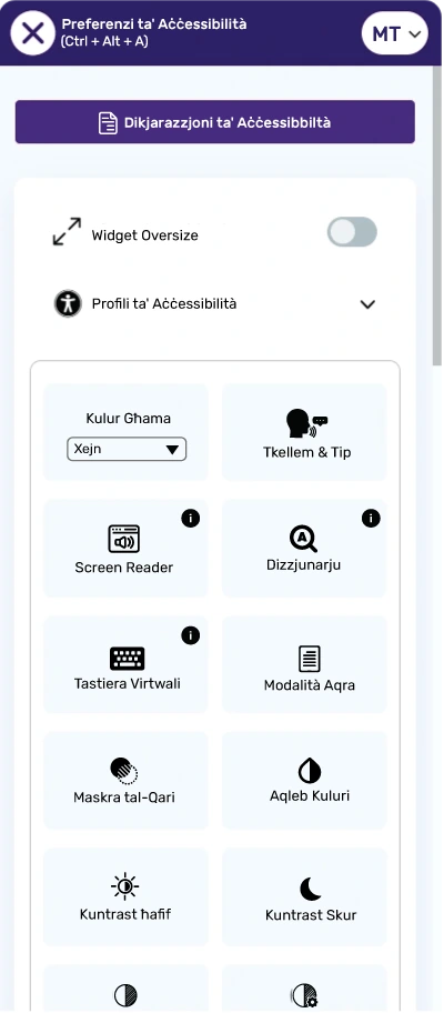 maltese accessibility toolbar