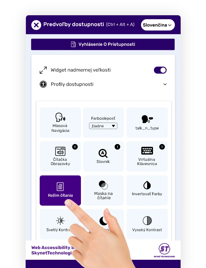 Slovak website accessibility solution