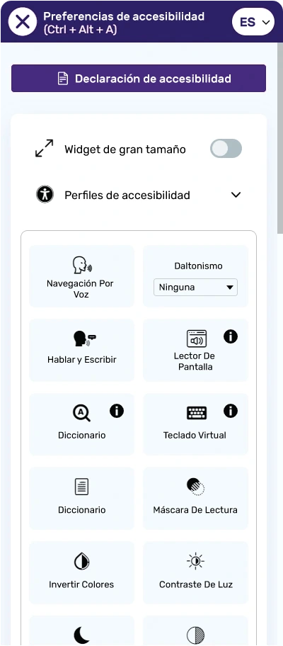 Spanish website accessibility widget