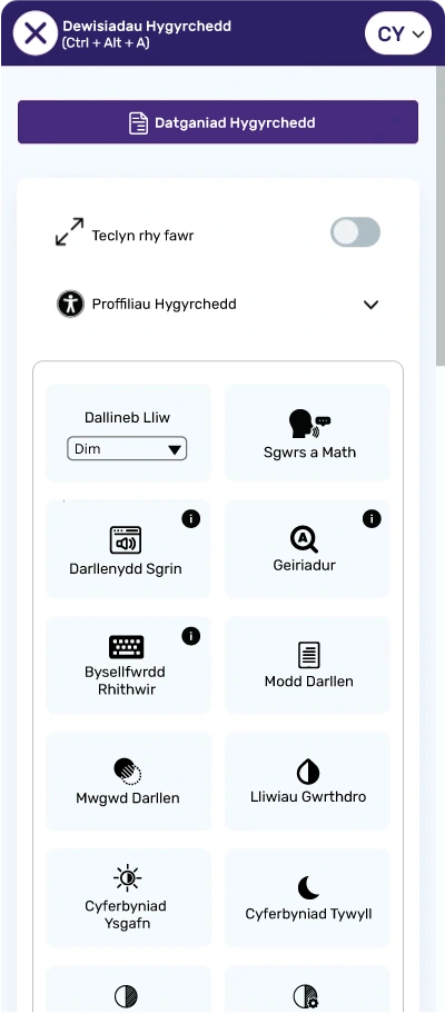 welsh accessibility toolbar